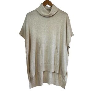 Part Two draped sleeveless turtleneck poncho sweater size S excellent condition